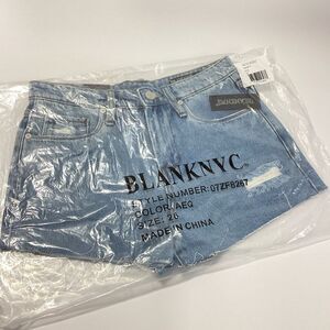 Blank NYC The Barrow Vintage High Rise Denim Shorts Size 26 Light Wash Cutoff